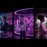 Tres profesionales representando datos, automatización y experiencia humana en entornos tecnológicos.